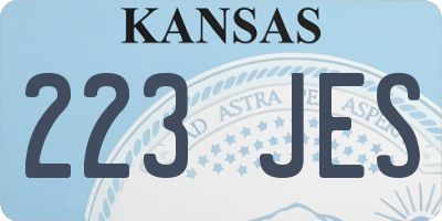 KS license plate 223JES