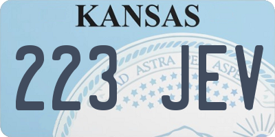 KS license plate 223JEV