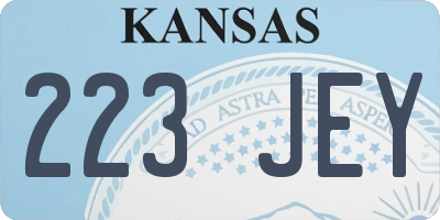 KS license plate 223JEY