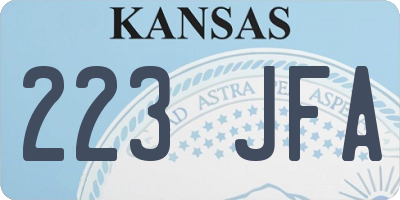 KS license plate 223JFA