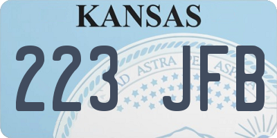 KS license plate 223JFB