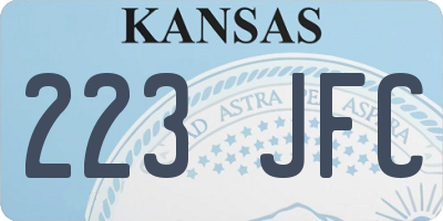 KS license plate 223JFC