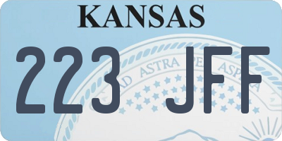 KS license plate 223JFF