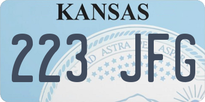 KS license plate 223JFG