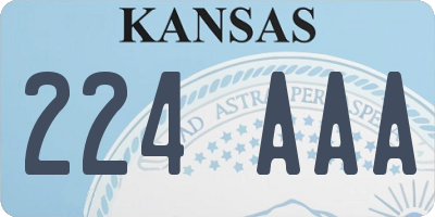 KS license plate 224AAA