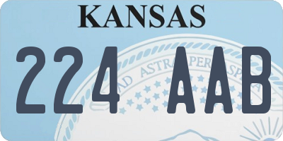 KS license plate 224AAB