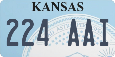 KS license plate 224AAI