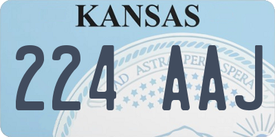 KS license plate 224AAJ