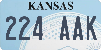 KS license plate 224AAK