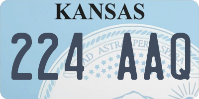 KS license plate 224AAQ