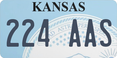 KS license plate 224AAS
