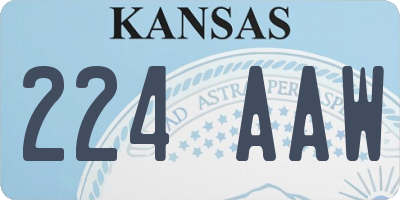 KS license plate 224AAW