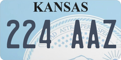 KS license plate 224AAZ
