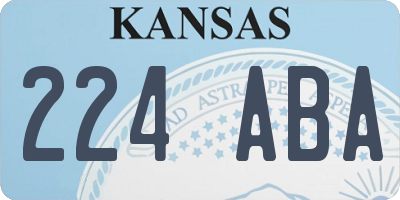 KS license plate 224ABA