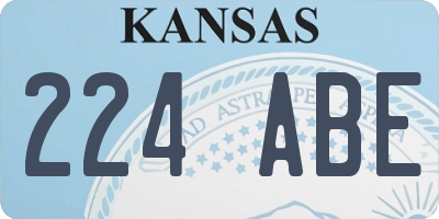 KS license plate 224ABE