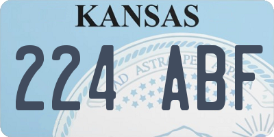 KS license plate 224ABF