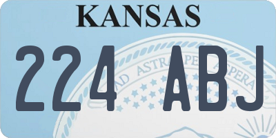 KS license plate 224ABJ