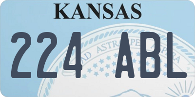 KS license plate 224ABL