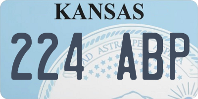 KS license plate 224ABP