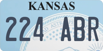 KS license plate 224ABR