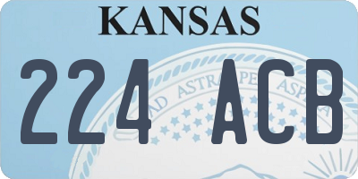 KS license plate 224ACB