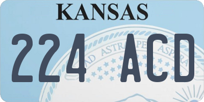 KS license plate 224ACD