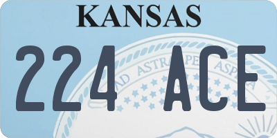 KS license plate 224ACE
