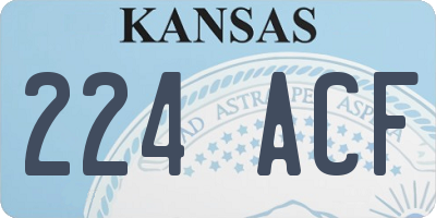 KS license plate 224ACF