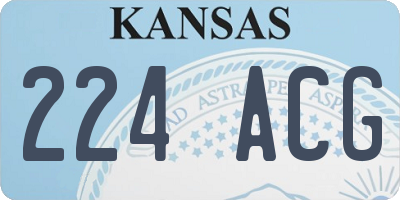 KS license plate 224ACG