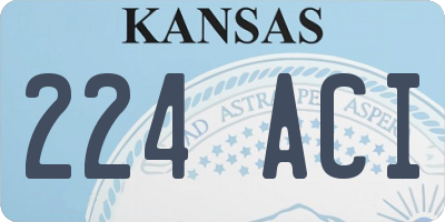 KS license plate 224ACI