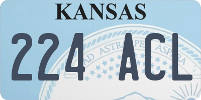 KS license plate 224ACL