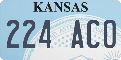 KS license plate 224ACO