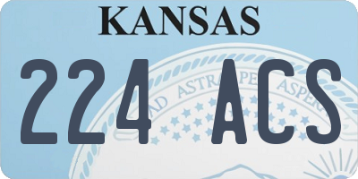 KS license plate 224ACS
