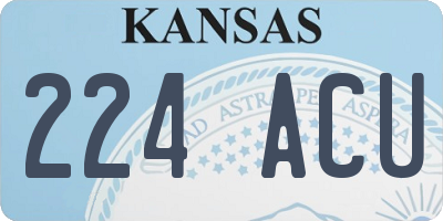 KS license plate 224ACU
