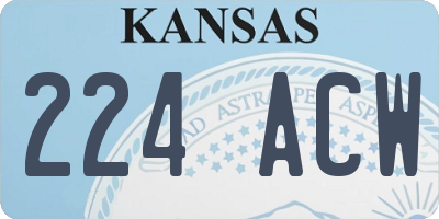 KS license plate 224ACW