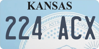 KS license plate 224ACX