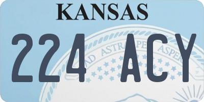 KS license plate 224ACY