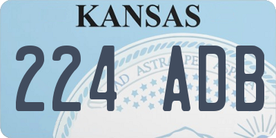 KS license plate 224ADB