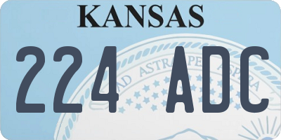 KS license plate 224ADC