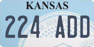 KS license plate 224ADD