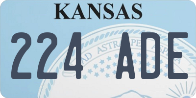 KS license plate 224ADE