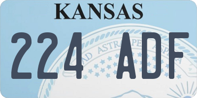 KS license plate 224ADF