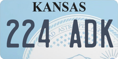 KS license plate 224ADK
