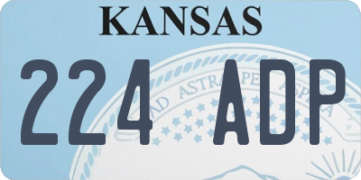 KS license plate 224ADP