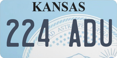 KS license plate 224ADU