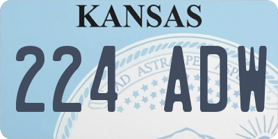 KS license plate 224ADW