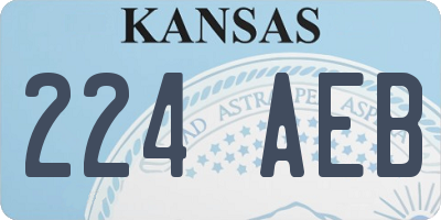 KS license plate 224AEB