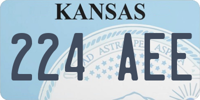 KS license plate 224AEE