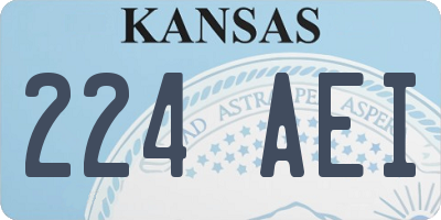 KS license plate 224AEI