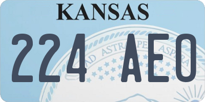 KS license plate 224AEO